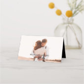 Elegant Simple Minimalist Photo Wedding Plaatskaartje (Achterkant)