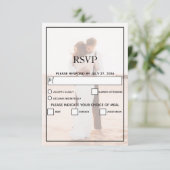 Elegant Simple Minimalist Photo Wedding RSVP Kaartje (Staand voorkant)