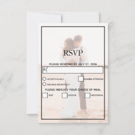 Elegant Simple Minimalist Photo Wedding RSVP Kaartje