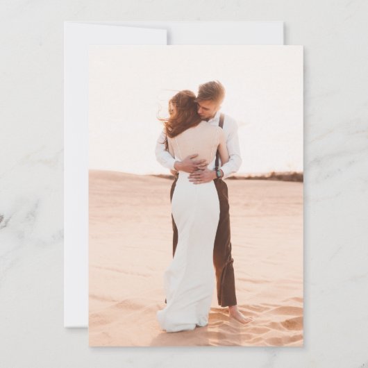 Elegant Simple Minimalist Photo Wedding Save The Date (Achterkant)