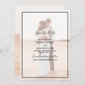 Elegant Simple Minimalist Photo Wedding Save The Date (Voorkant / Achterkant)