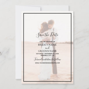Elegant Simple Minimalist Photo Wedding Save The Date
