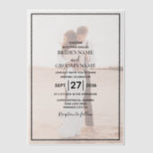 Elegant Simple Minimalist Photo Wedding Vellum Uitnodigingen (Voorkant)