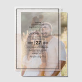 Elegant Simple Minimalist Photo Wedding Vellum Uitnodigingen (Offset (Koppel))