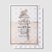 Elegant Simple Minimalist Photo Wedding Vellum Uitnodigingen (Offset (Uitnodiging))