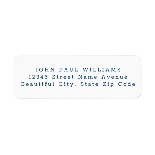 Elegant Simple Minimalist Professional Navy Blue Etiket (Voorkant)