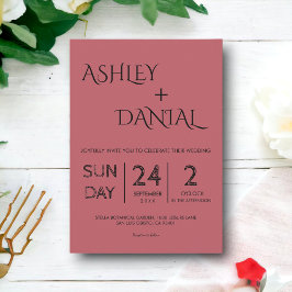 Elegant Simple Minimalist Script Modern Wedding Kaart