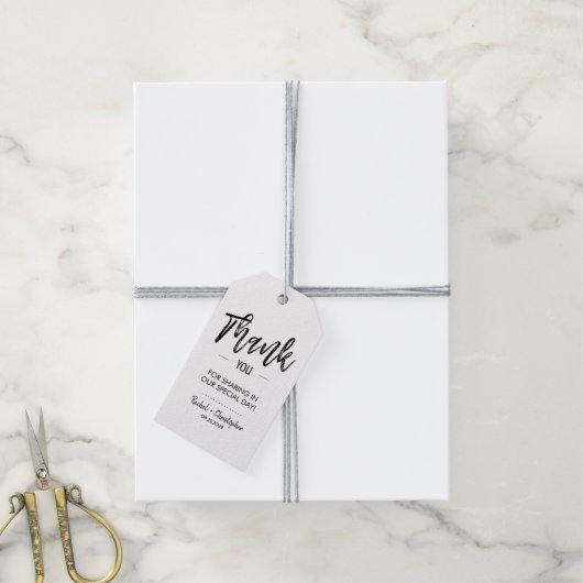 Elegant Simple Minimalist Script Weddenschap Gift- Cadeaulabel (Met Touw)