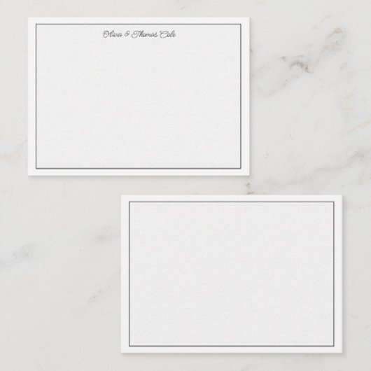Elegant Simple Minimalist Stucco Wedding Couple Notitiekaartje (Voorkant / Achterkant)