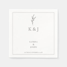 Elegant Simple Minimalist Weddenschap Monochrome c Servet