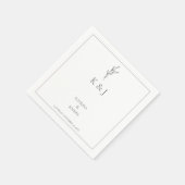 Elegant Simple Minimalist Weddenschap Monochrome c Servet (Hoek)