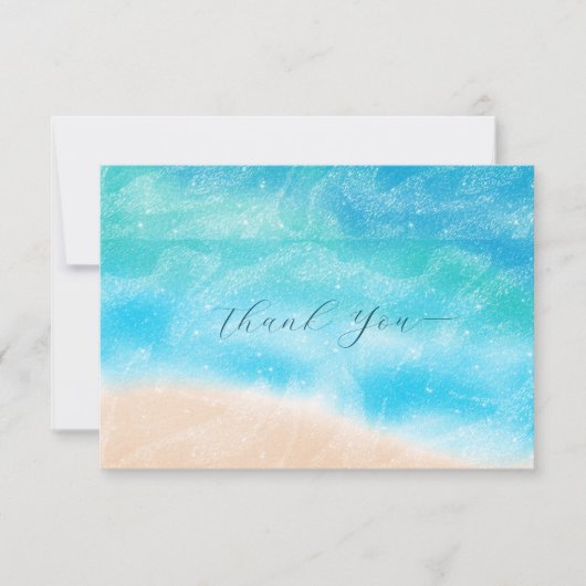 Elegant Simple Modern Beach Weddenschap Bedankt (Voorkant)
