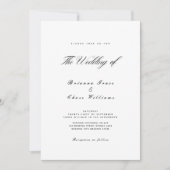 Elegant Simple Modern Black and White Wedding Kaart (Voorkant)