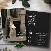 Elegant Simple Modern Black & White Photo Wedding Save The Date
