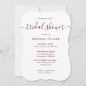 Elegant Simple Modern Burgundy Vrijgezellenfeest Kaart (Voorkant)