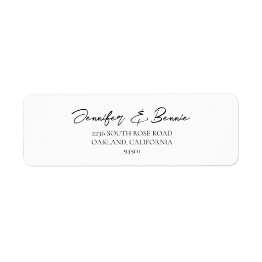 Elegant Simple Modern Chic Minimalist Weddenschap Etiket (Voorkant)