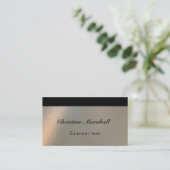 Elegant Simple Modern Faux Brushed Metal QR Code Visitekaartje (Staand voorkant)