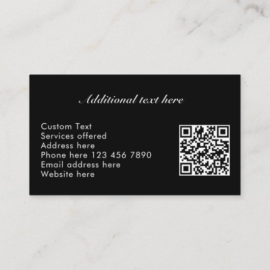 Elegant Simple Modern Faux Brushed Metal QR Code Visitekaartje (Achterkant)