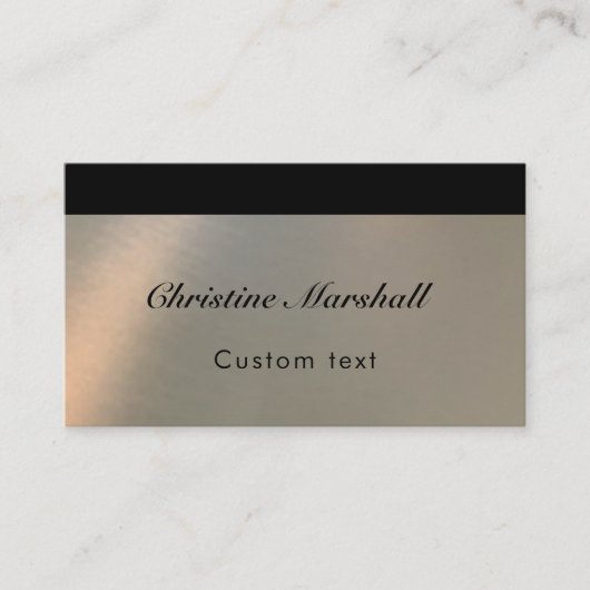 Elegant Simple Modern Faux Brushed Metal QR Code Visitekaartje (Voorkant)