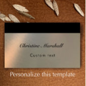 Elegant Simple Modern Faux Brushed Metal QR Code Visitekaartje