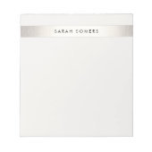 Elegant Simple Modern FAUX Silver Striped Notitieblok (Voorkant)