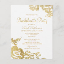 Elegant Simple Modern Floral Gold Bachelorette