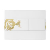 Elegant Simple Modern Floral Gold Wedding Uitnodigingen Wikkel (Achterkant Voorbeeld)