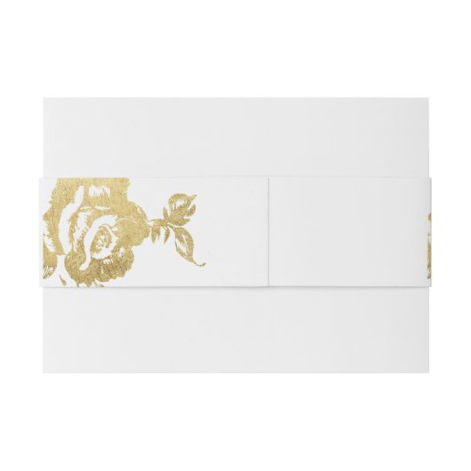 Elegant Simple Modern Floral Gold Wedding Uitnodigingen Wikkel (Achterkant Voorbeeld)