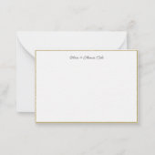 Elegant Simple Modern Gold Lijst Wedding Couple Notitiekaartje (Voorkant)