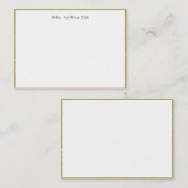 Elegant Simple Modern Gold Lijst Wedding Couple Notitiekaartje