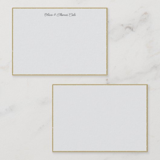 Elegant Simple Modern Gold Slate Wedding Couple Notitiekaartje (Voorkant / Achterkant)