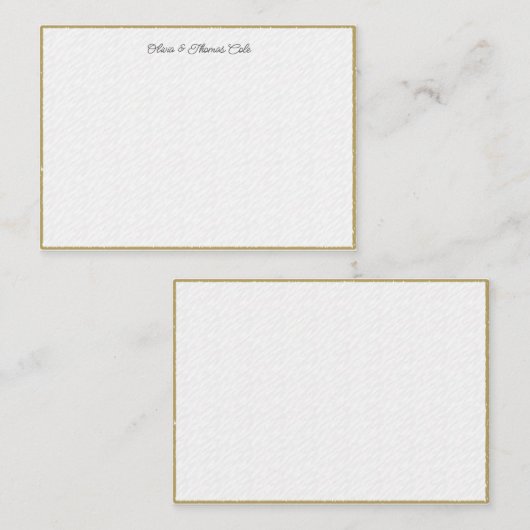 Elegant Simple Modern Gold Textured Wedding Couple Notitiekaartje (Voorkant / Achterkant)