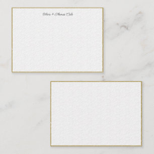 Elegant Simple Modern Gold Textured Wedding Couple Notitiekaartje