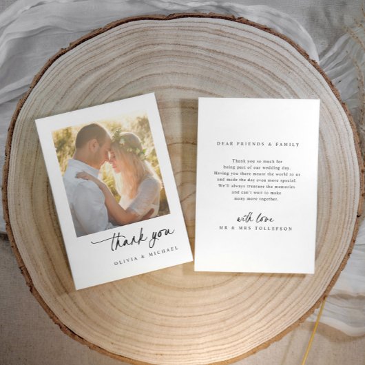 Elegant Simple Modern Handwriting Wedding Bedankkaart