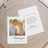 Elegant Simple Modern Handwriting Wedding Bedankkaart