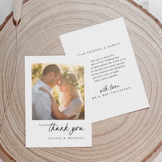 Elegant Simple Modern Handwriting Wedding Bedankkaart