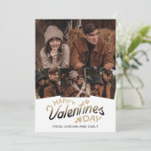 Elegant Simple Modern Happy Valentine's Day Photo Feestdagenkaart (Staand voorkant)