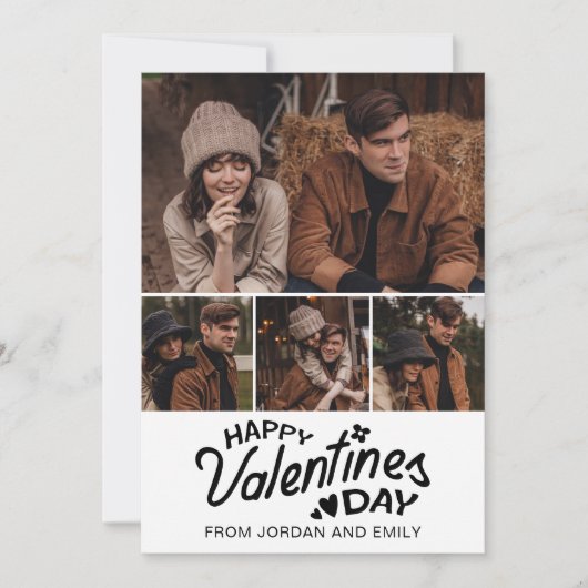 Elegant Simple Modern Happy Valentine's Day Photo Feestdagenkaart (Voorkant)