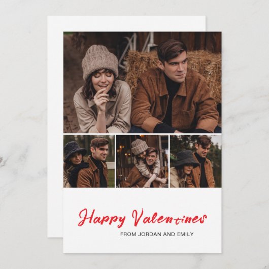 Elegant Simple Modern Happy Valentine's Day Photo Feestdagenkaart (Voorkant / Achterkant)