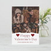 Elegant Simple Modern Happy Valentine's Day Photo Feestdagenkaart (Staand voorkant)
