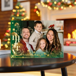 Elegant Simple modern Minimal Family Photo Folie Feestdagenkaart