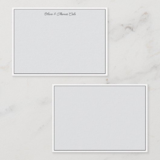 Elegant Simple Modern Minimal Slate Wedding Couple Notitiekaartje (Voorkant / Achterkant)