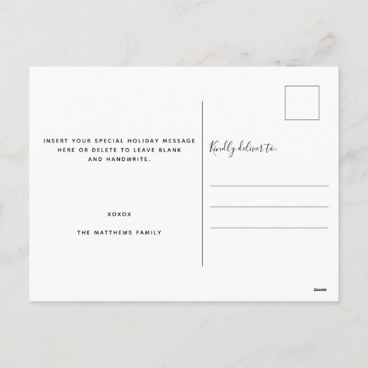 Elegant Simple Modern Minimalist Arch Photo Feestdagenkaart (Achterkant)