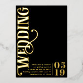 Elegant Simple Modern Minimalist Gold Wedding Folie Uitnodiging (Voorkant)