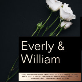 Elegant Simple Modern Minimalist Gold Wedding Folie Uitnodiging