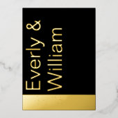 Elegant Simple Modern Minimalist Gold Wedding Folie Uitnodiging (Voorkant)