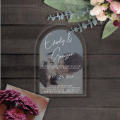 Elegant Simple Modern Minimalist Photo Wedding Acryl Uitnodigingen