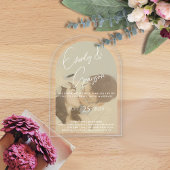 Elegant Simple Modern Minimalist Photo Wedding Acryl Uitnodigingen