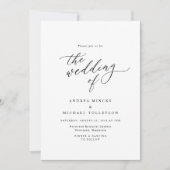Elegant Simple Modern Minimalist Photo Wedding Kaart (Voorkant)