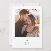 Elegant Simple Modern Minimalist Photo Wedding Kaart (Achterkant)